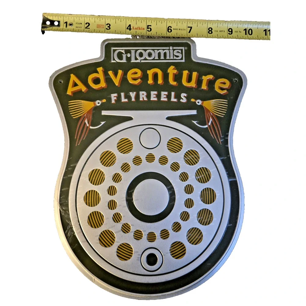 G Loomis Adventure Flyreels Metal Collectable Sign New in Plastic
